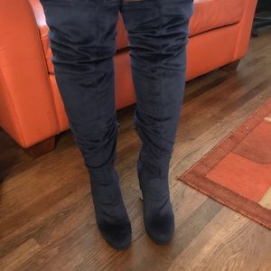 Nice Blue over the knee boots 5 inches